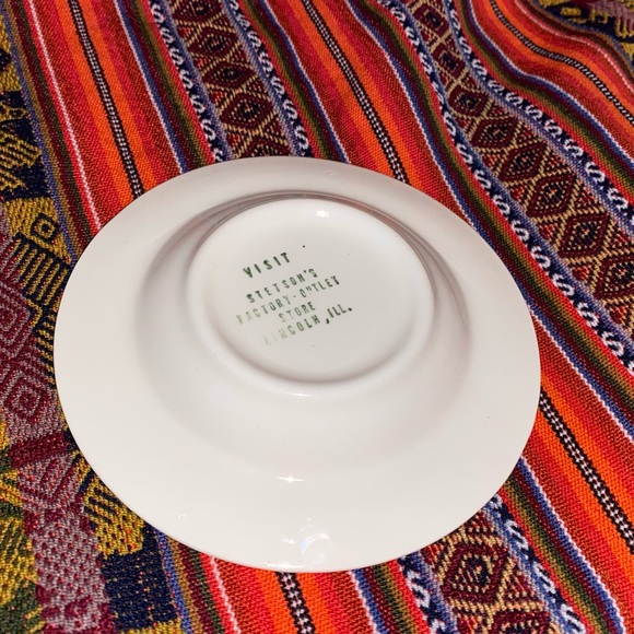 🚬50’s Vintage Abraham Lincoln Ashtray 5.25” Porcelain Souvenir Stetson’s F. O. - Picture 9 of 11